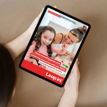 Goals and the NDIS ebook cover on a tablet