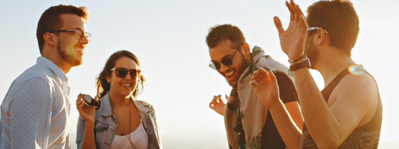 Group of people dancing outside
