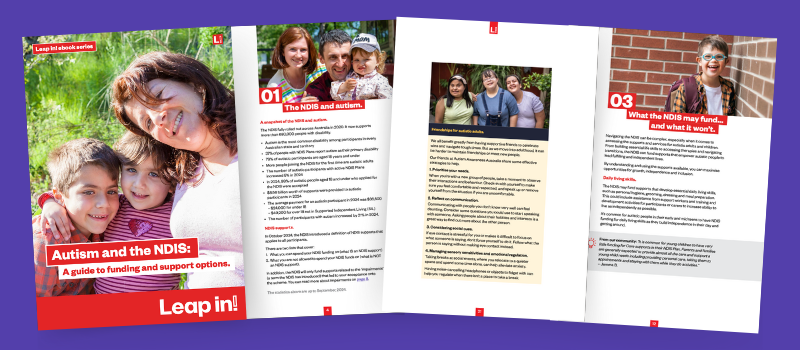 An image that includes spreads from the Autism ebook