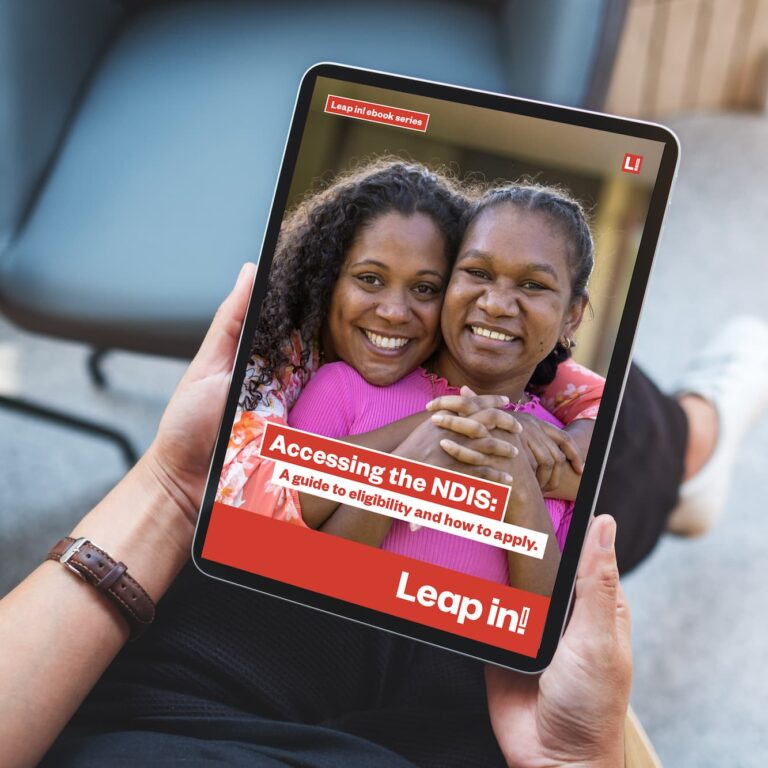 Accessing the NDIS ebook cover on a tablet