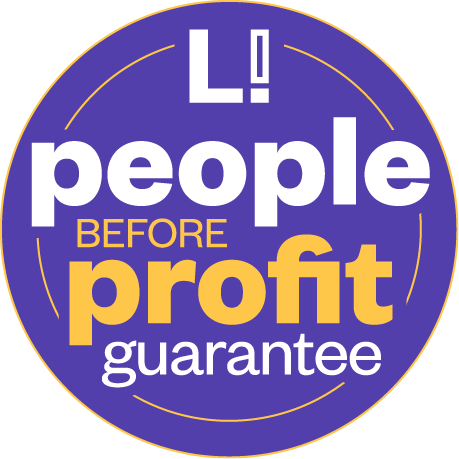 People before profit guarantee graphic