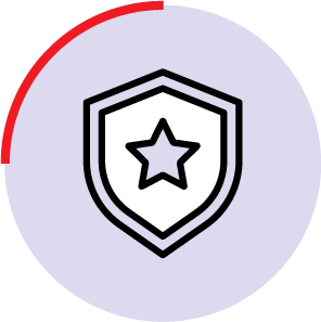 icon with a shield