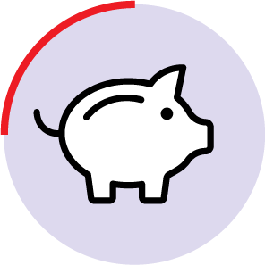 icon with a piggy bank