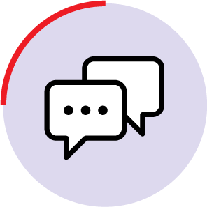 Icon with 2 speech bubbles