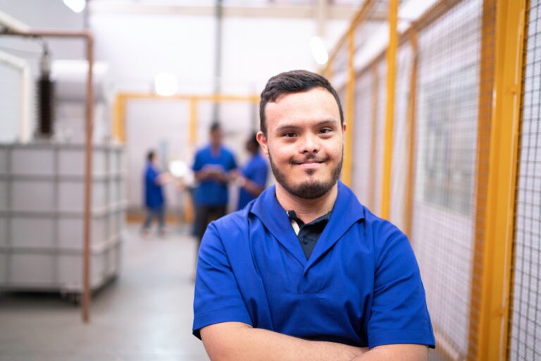 A young man in uniform at work