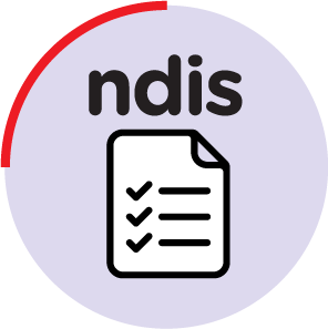 icon with documents and ndis