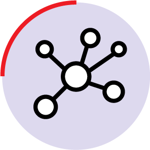 icon with connected network