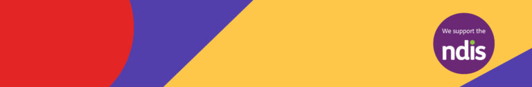 graphic banner with we support the ndis button