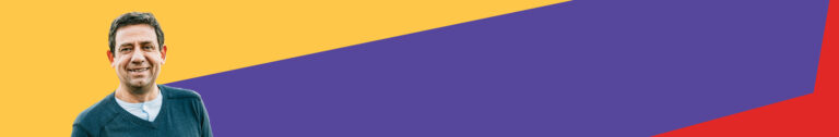 graphic banner with an image of a middle-aged man