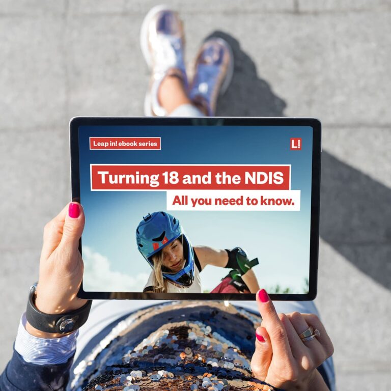 Person looking at Turning 18 ebook on an iPad