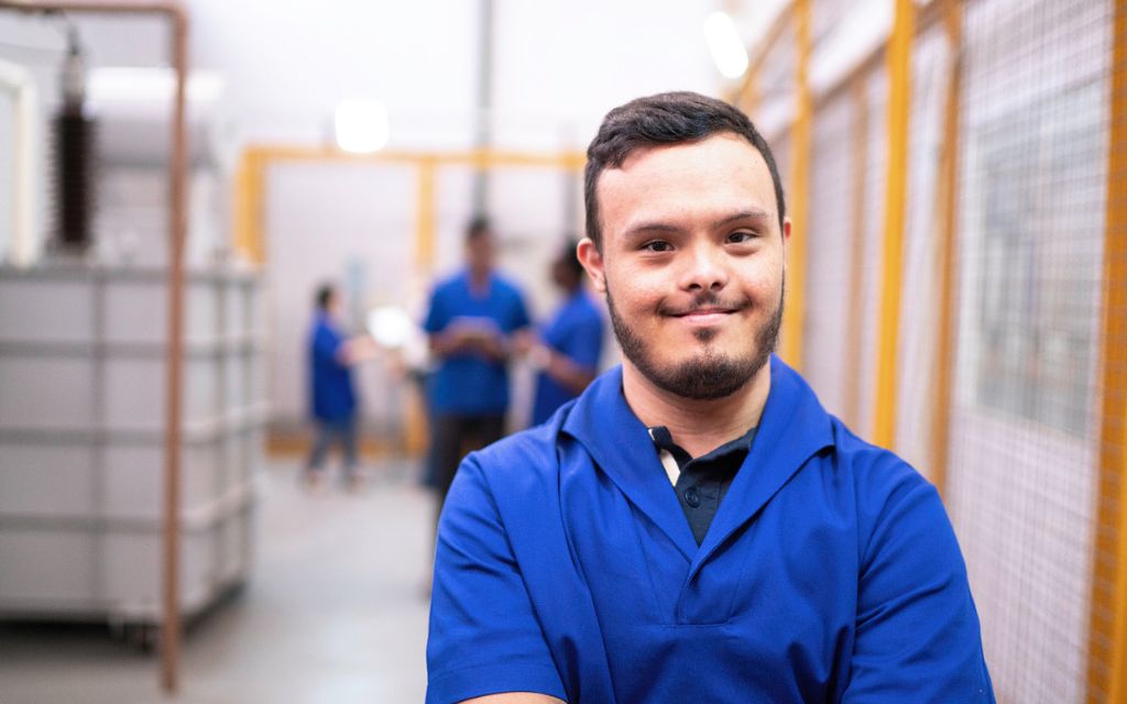 Young man inside a workplace