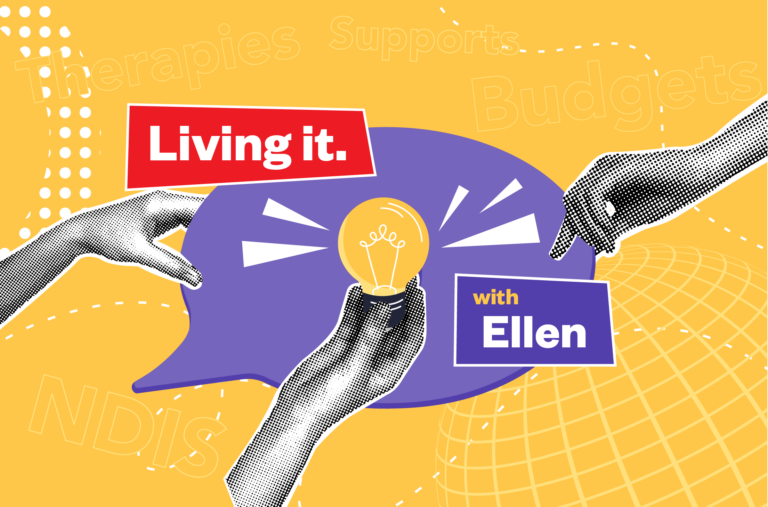Graphic that reads: Living it. with Ellen