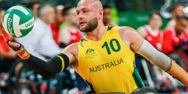 Chris Bond competes in wheelchair rugby