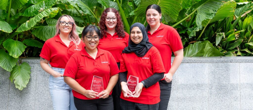 5 Leap in plan management staff with award logos