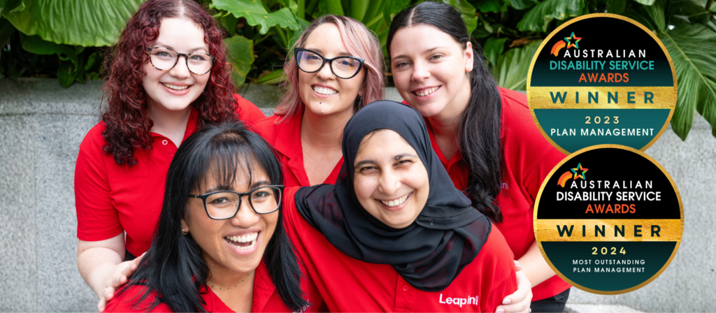 5 Leap in plan management staff with award logos