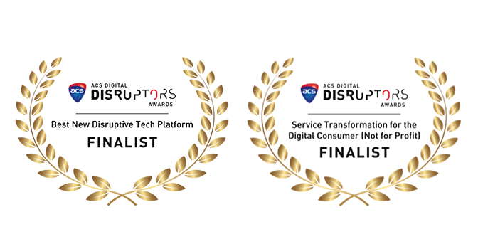 ACS Digital Disruptors Awards Finalist badges