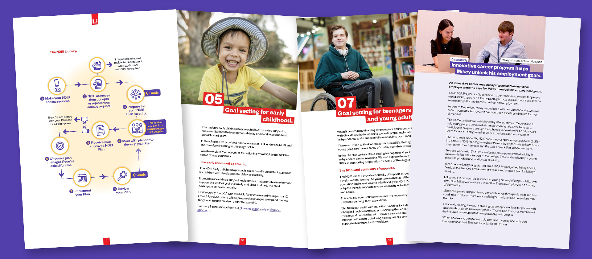 Four pages of the Goals and the NDIS ebook